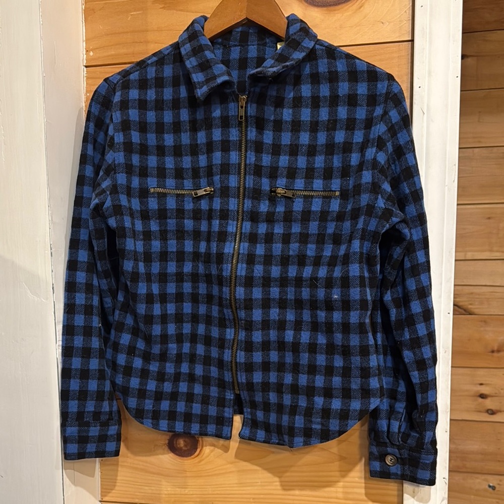 Limited America WOOL CASHMERE Vintage Zip Plaid Jacket Flannel Shacket Small
